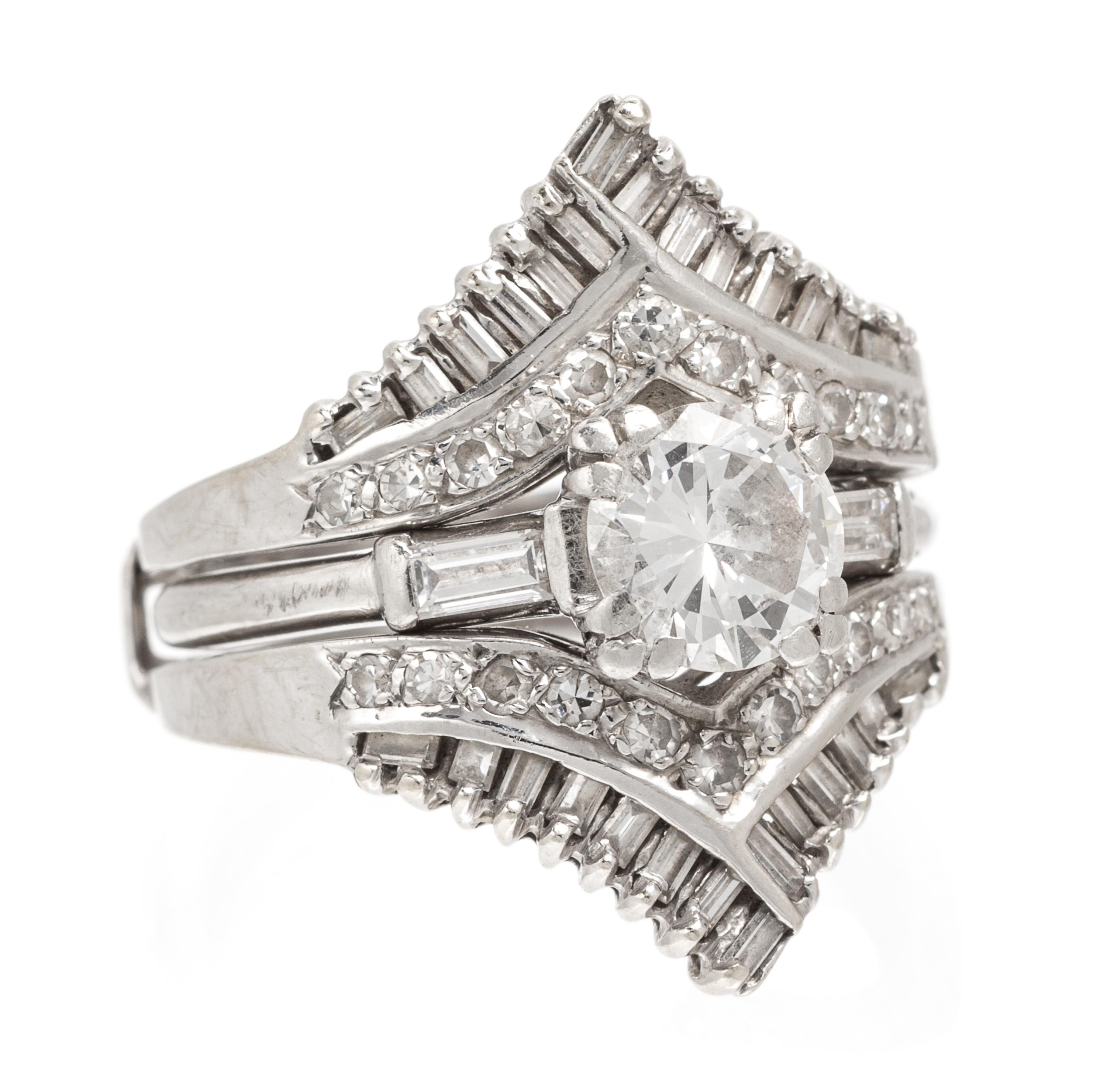A Platinum and Diamond Ring, 5.90 dwts.