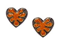 Yves Saint Laurent Heart Earclips, 1980-90s
