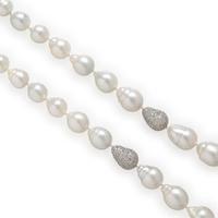 Baroque Cultured Pearl and Diamond Necklace