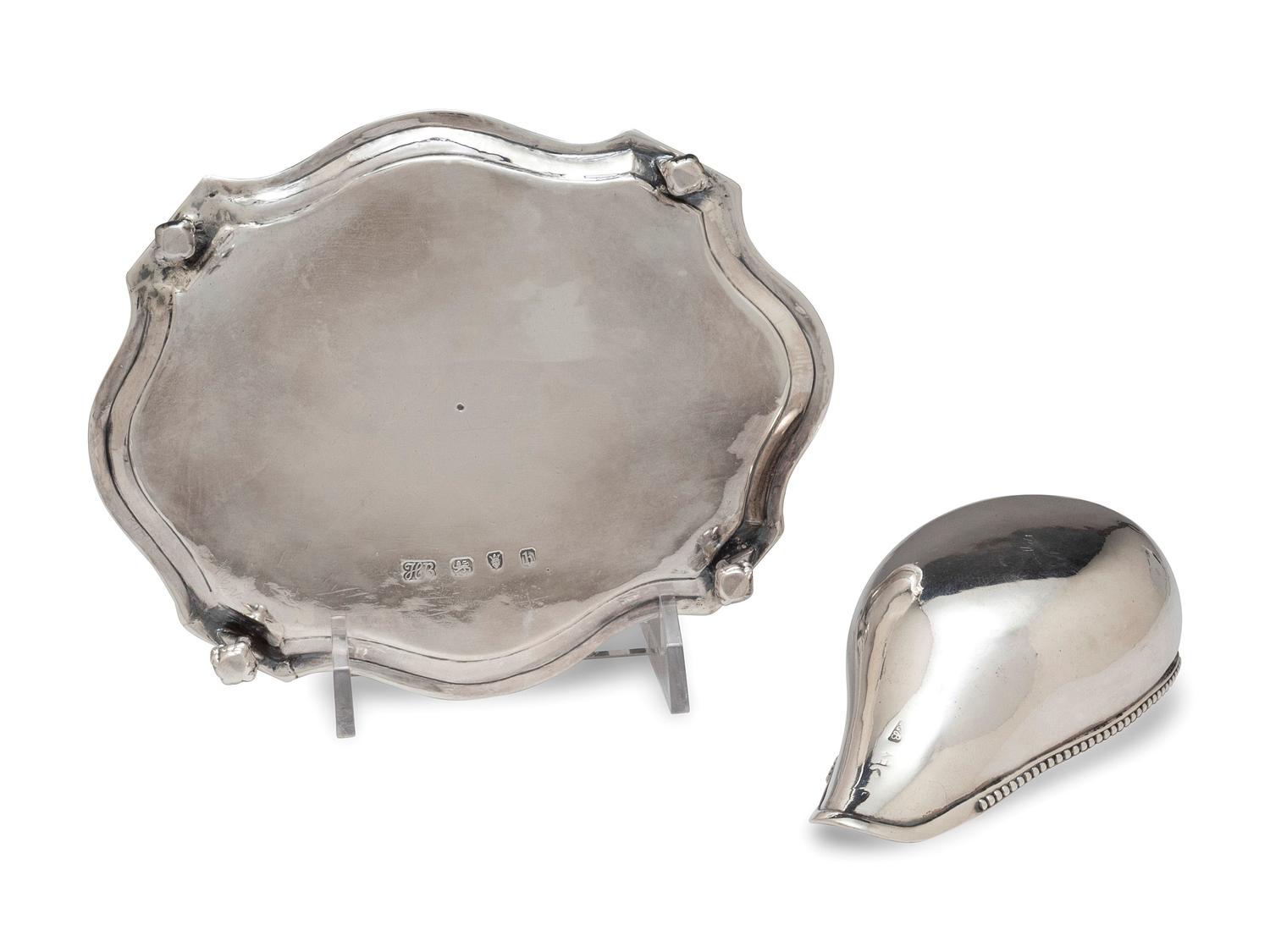 A Hester Bateman George III Silver Teapot on Stand and Pap Boat