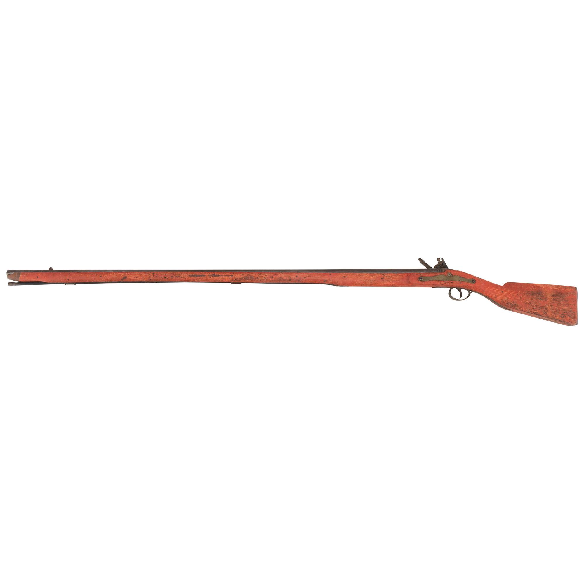 Belgian Flintlock Trade Musket with Native Applied Red Paint