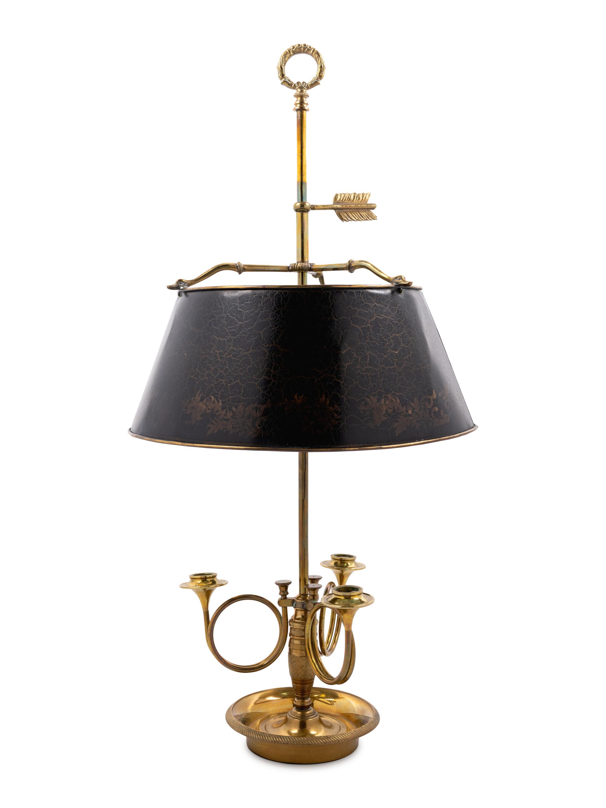 A Louis XVI Style Brass Bouillotte Lamp