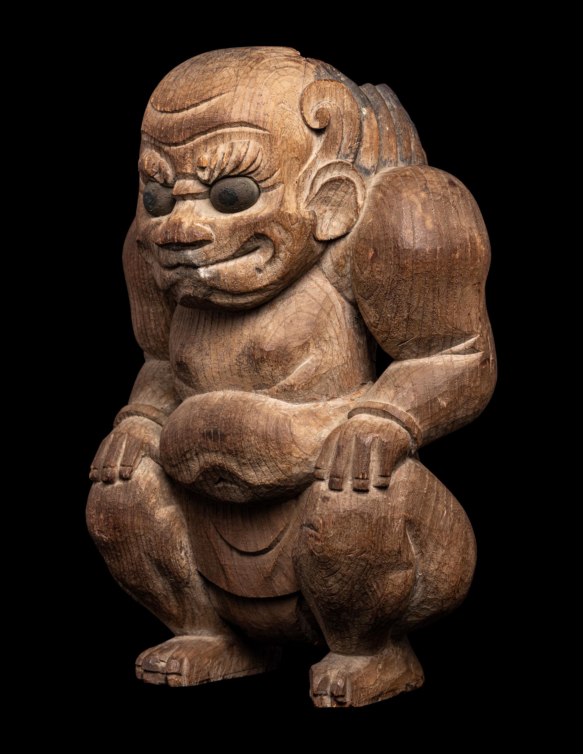 A Japanese Wood Figure of an Oni