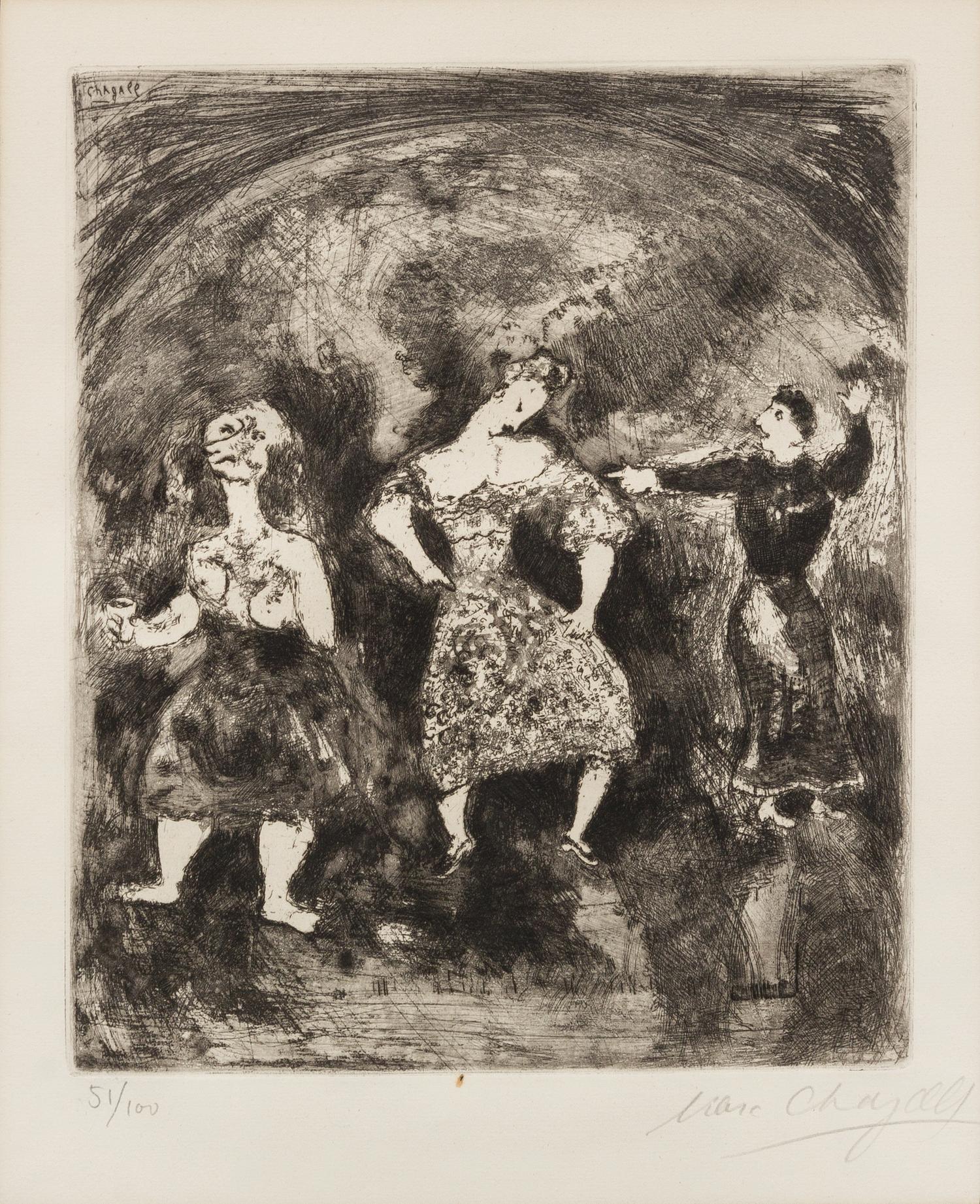 Marc Chagall, (French/Russian, 1887-1985), Testament explique par Esope (pl. 27 from Les Fables de La Fontaine), 1927-30