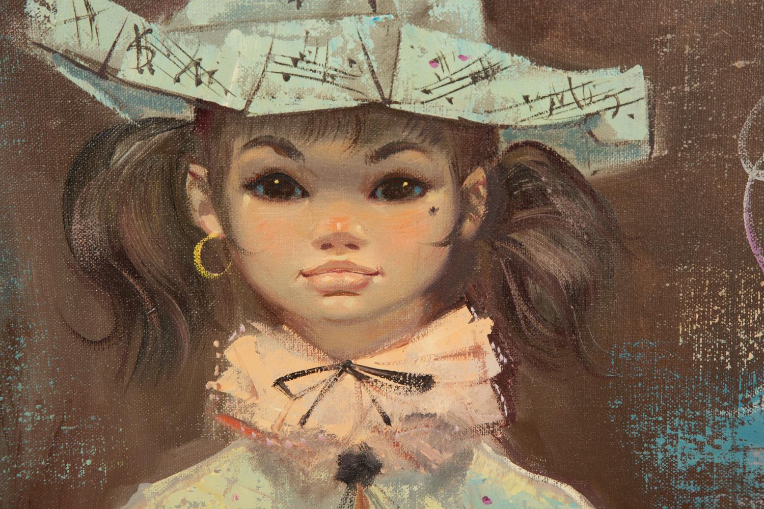 Brunette in a Hat and Collar