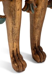 A Pair of Egyptian Style Giltwood Cat-Form Stools