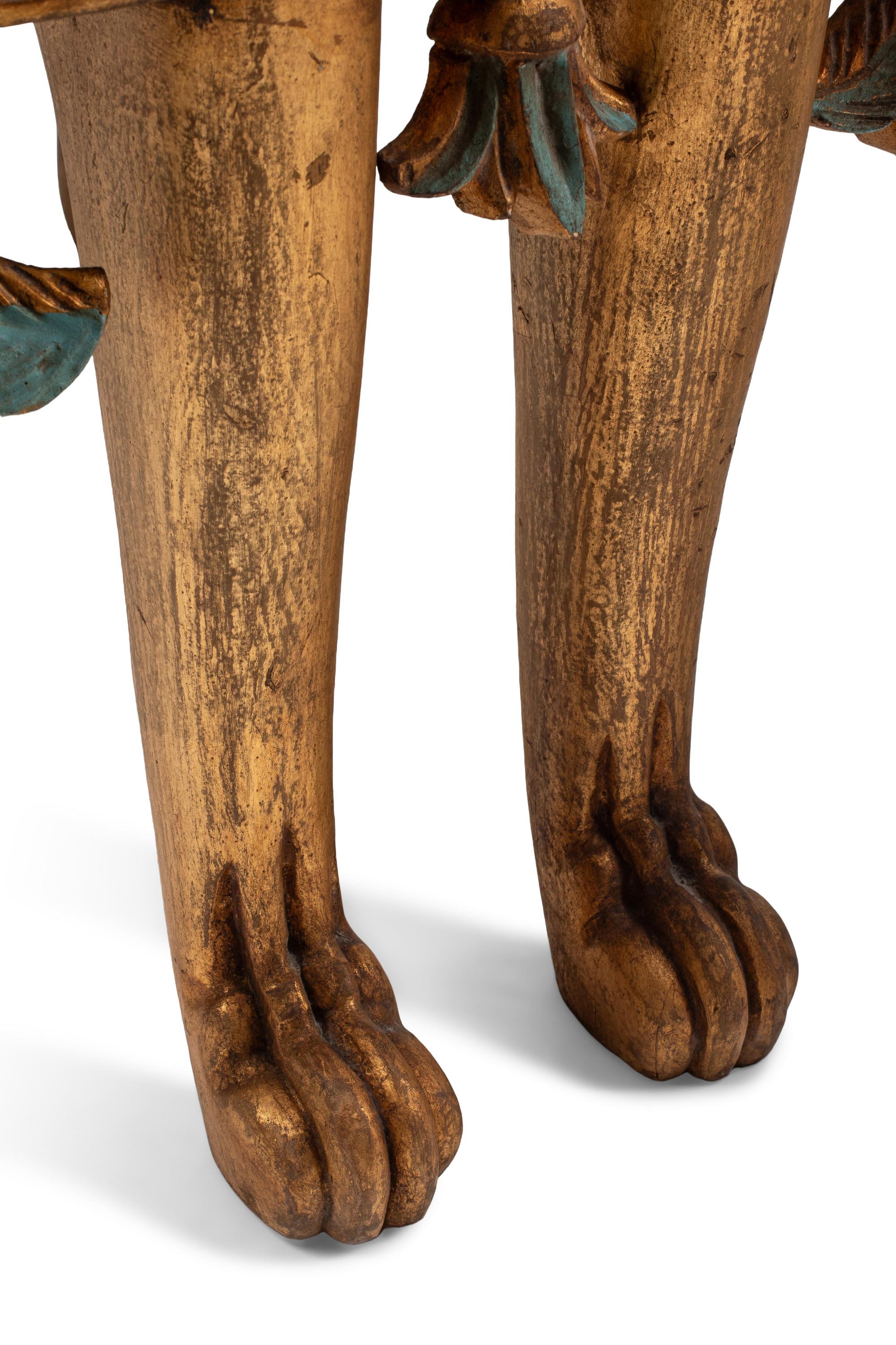 A Pair of Egyptian Style Giltwood Cat-Form Stools