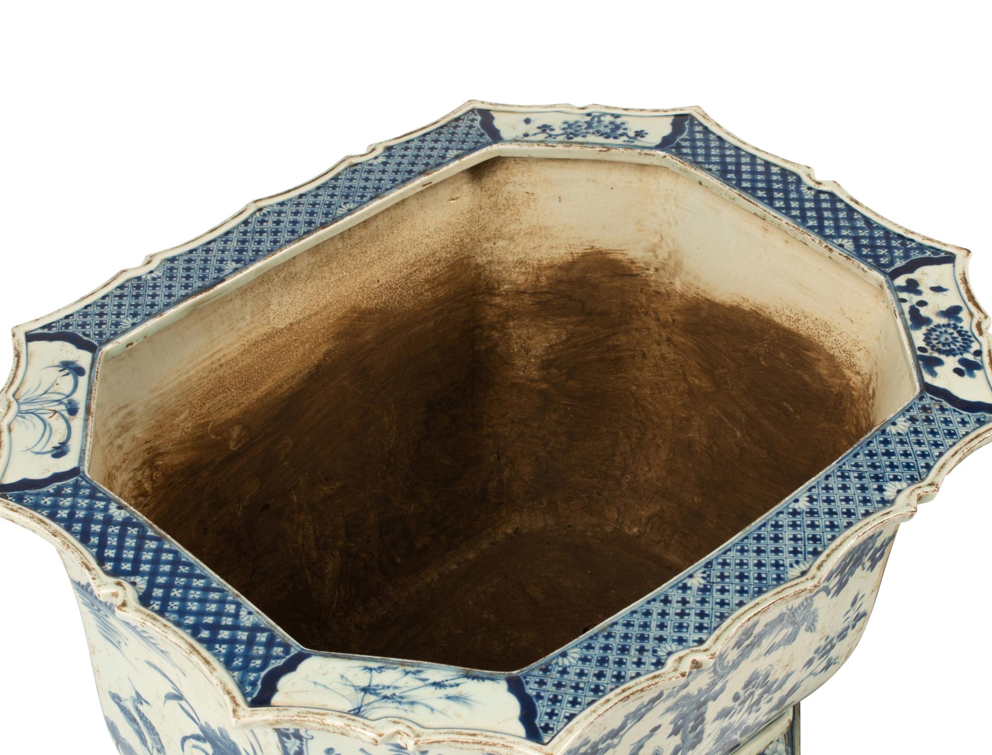 A Pair of Chinese Export Porcelain Jardinieres