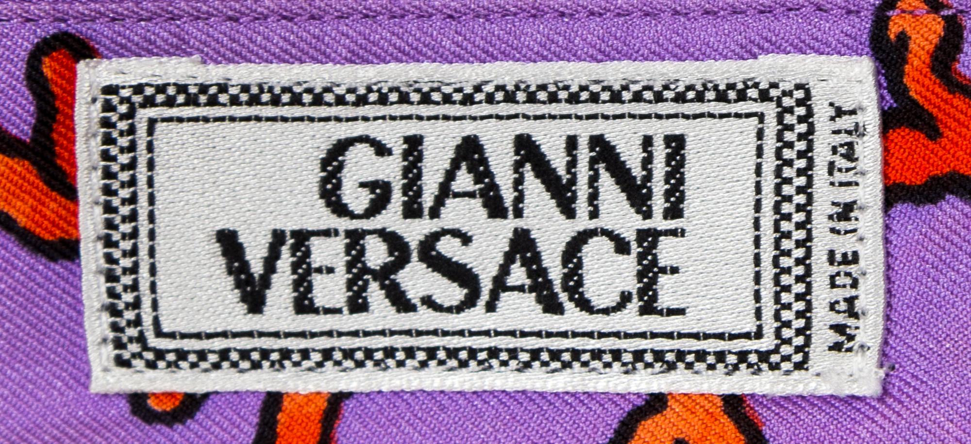 A Gianni Versace Silk Atelier Print Shirt, Size 48.