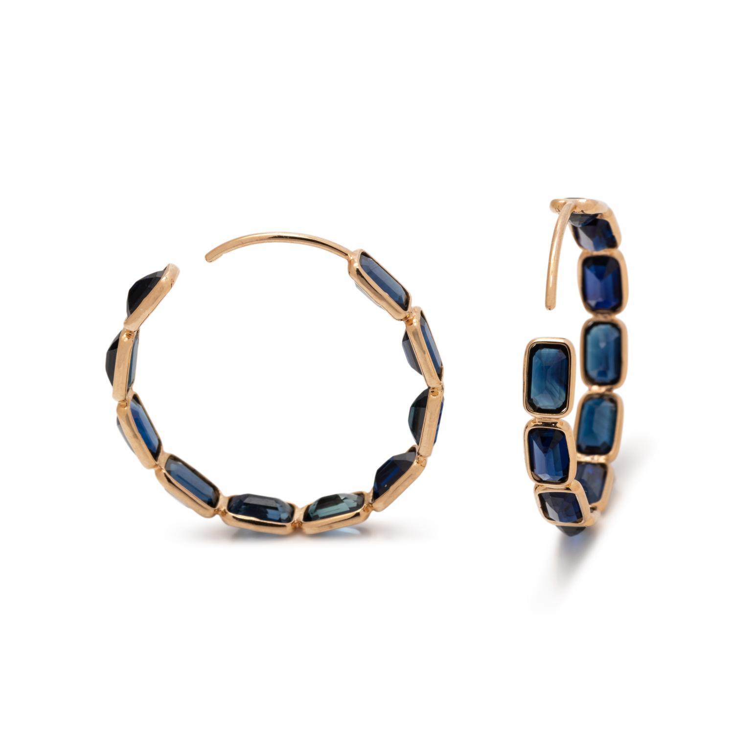 SAPPHIRE HOOP EARRINGS