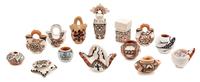 A Collection of Native American Pottery Articles Height of tallest 1 1/8 inches. — Various Makers