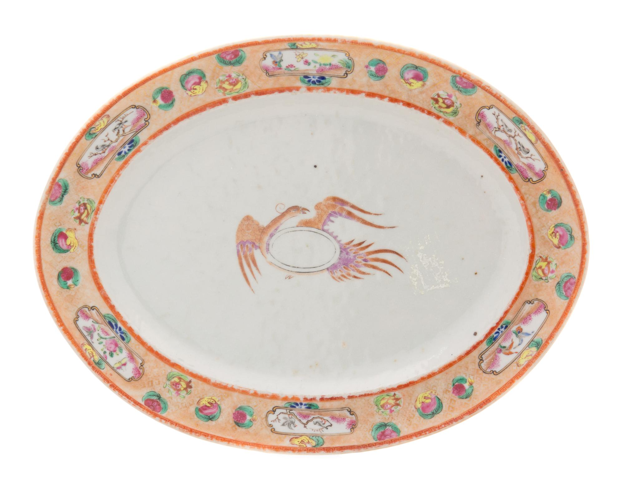 A Chinese Export Porcelain American Market Oval Platter Length 11 3/8 inches.
