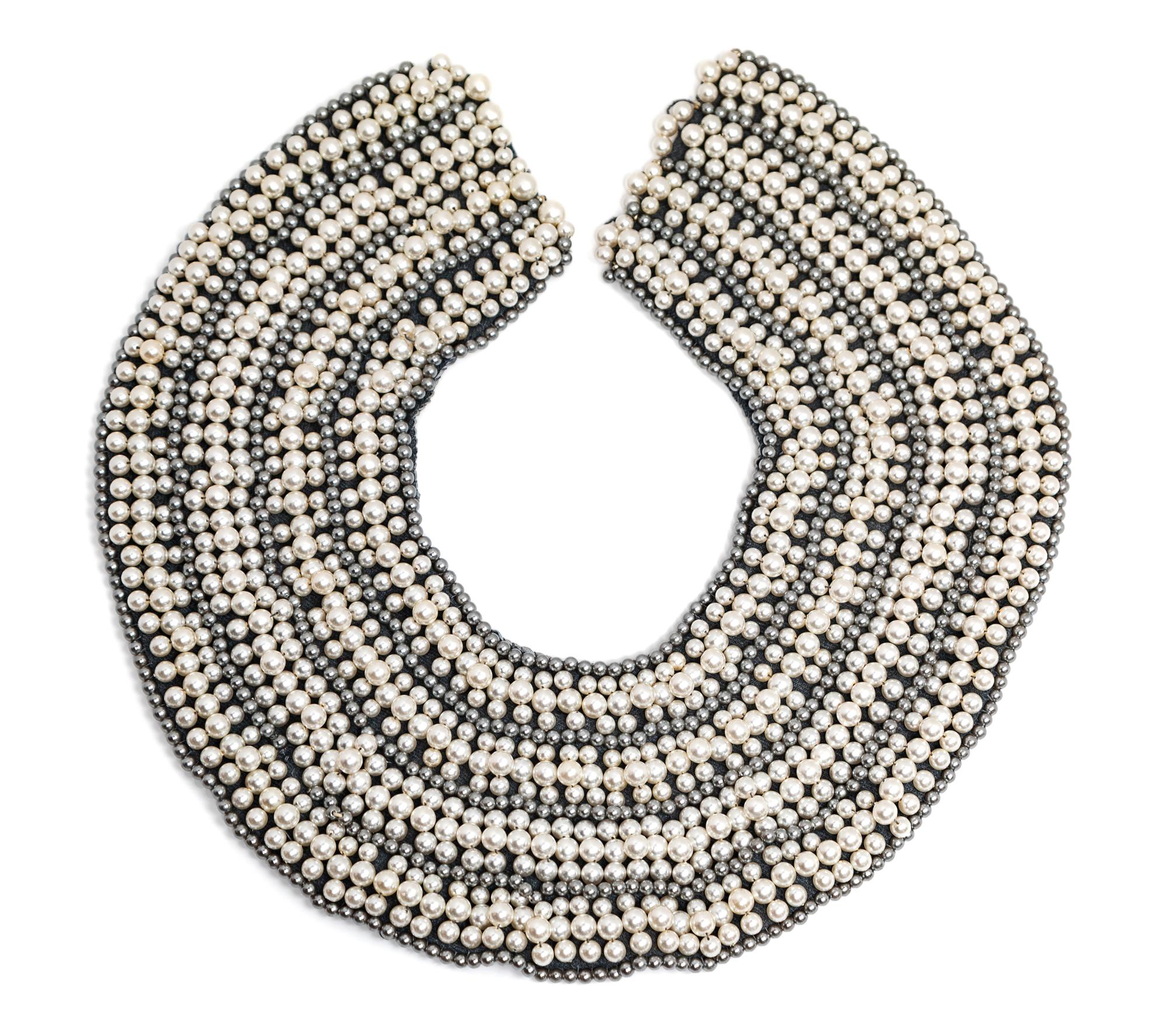 Beaded Faux Pearl Collar, 1930-50s
