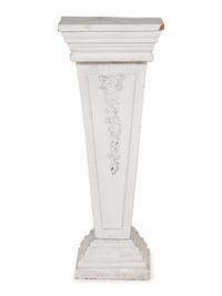 An Italian White-Glazed Terra Cotta Pedestal