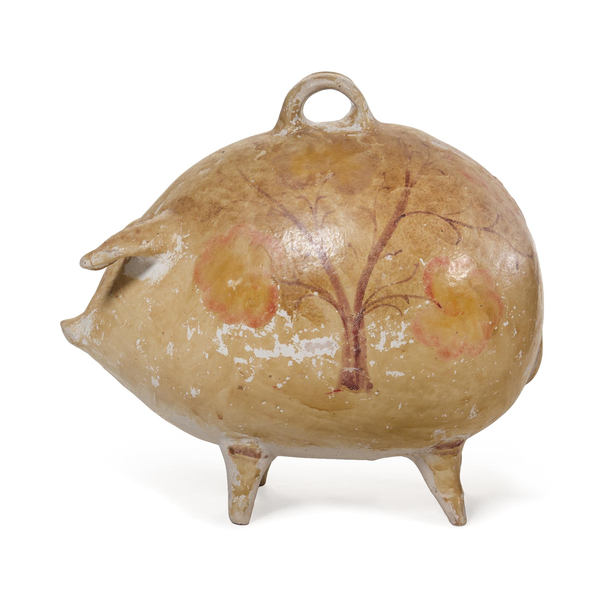 A Piggy Bank and a Wood Basket