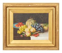 Still Life with Grapes, Peaches, Strawberries and Gourd on a Platter