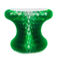 A Clear and Green Plastic Gello Side Table Height 19 1/4 x diameter 23 3/4 inches. — MARC NEWSON FOR 3 SUISSES, 1994