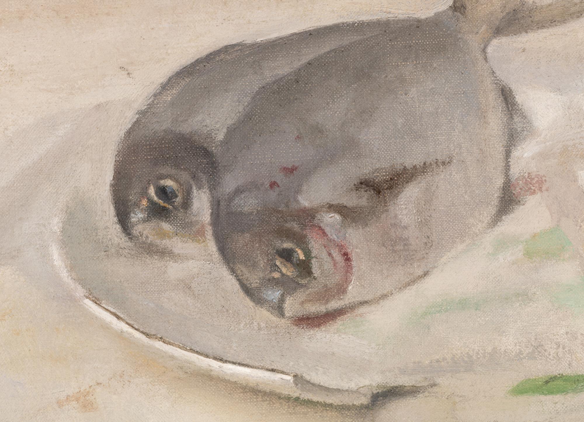 Two Butter Fish and a Yellow Tomato on a Broken Plate , 1988