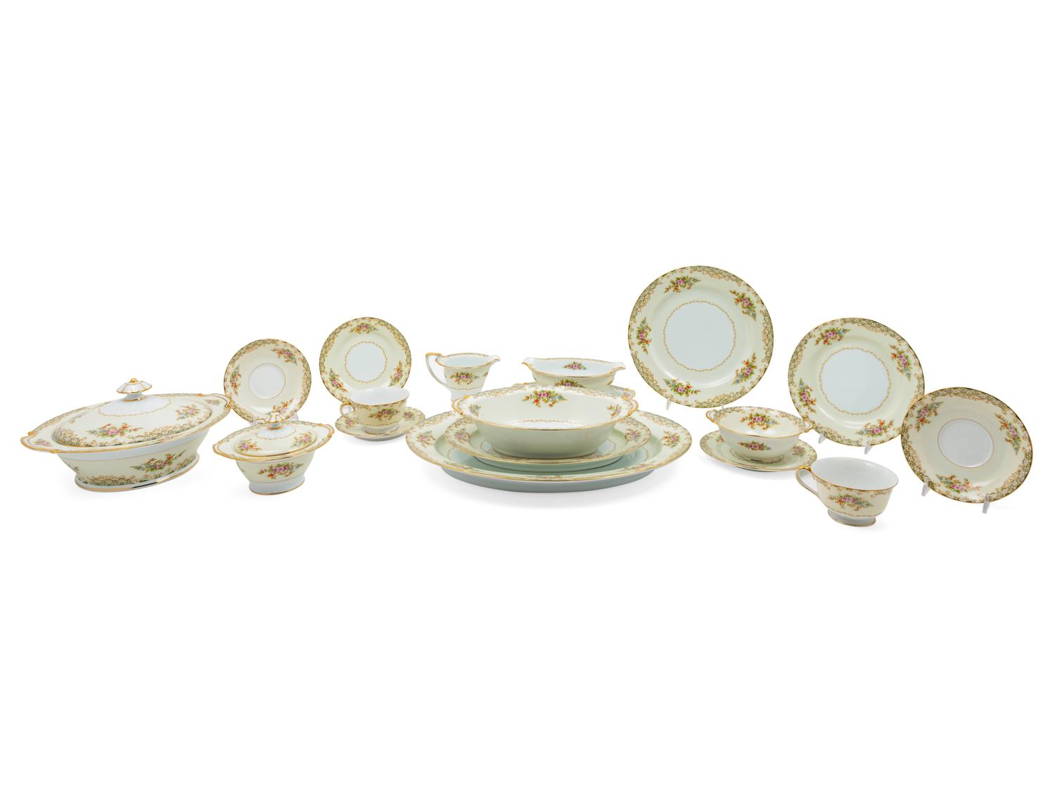 A Noritake Porcelain Dinner Service for Twelve