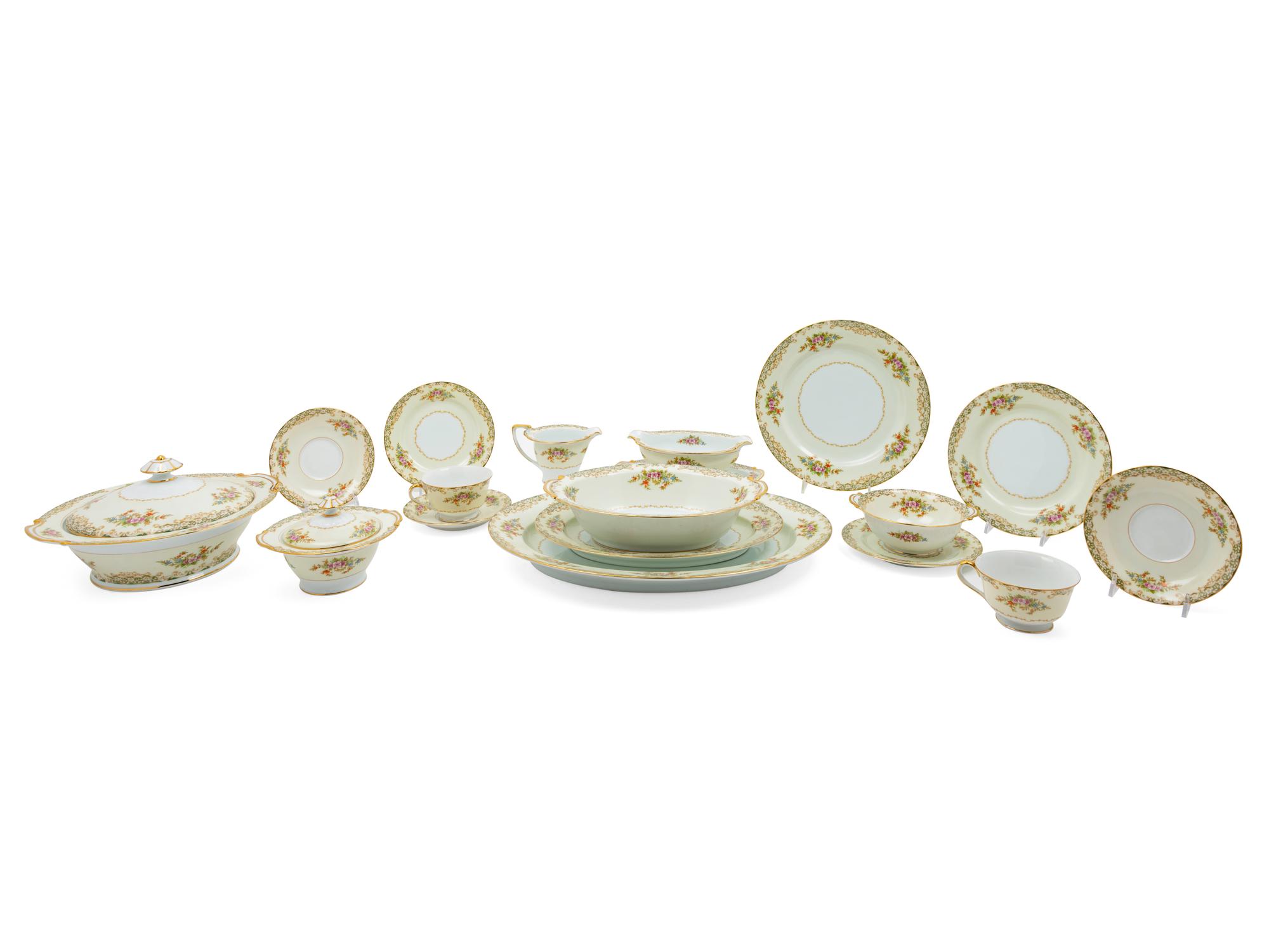 A Noritake Porcelain Dinner Service for Twelve