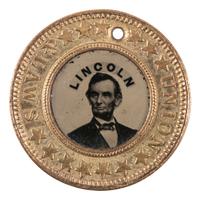 [LINCOLN, Abraham (1809-1865)]. Abraham Lincoln and Andrew Johnson back-to-back campaign ferrotype. 1864.
