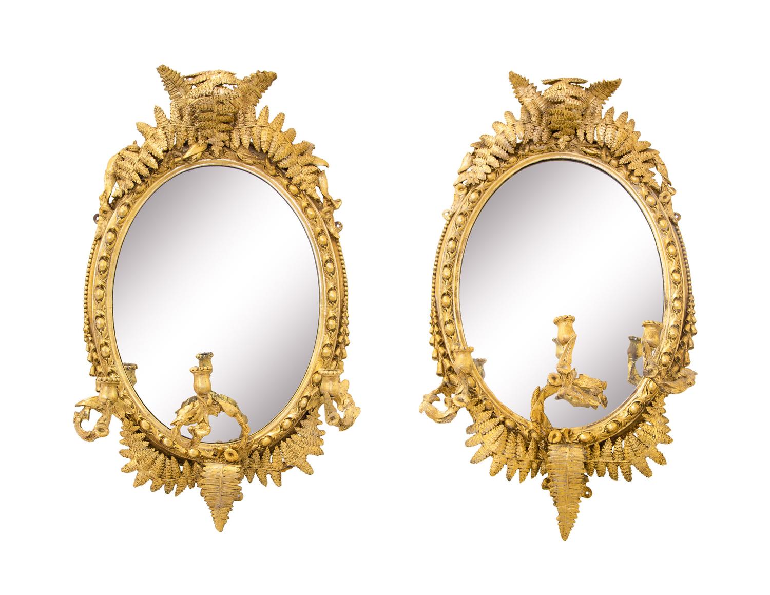 A Pair of Victorian Giltwood Girandole Mirrors