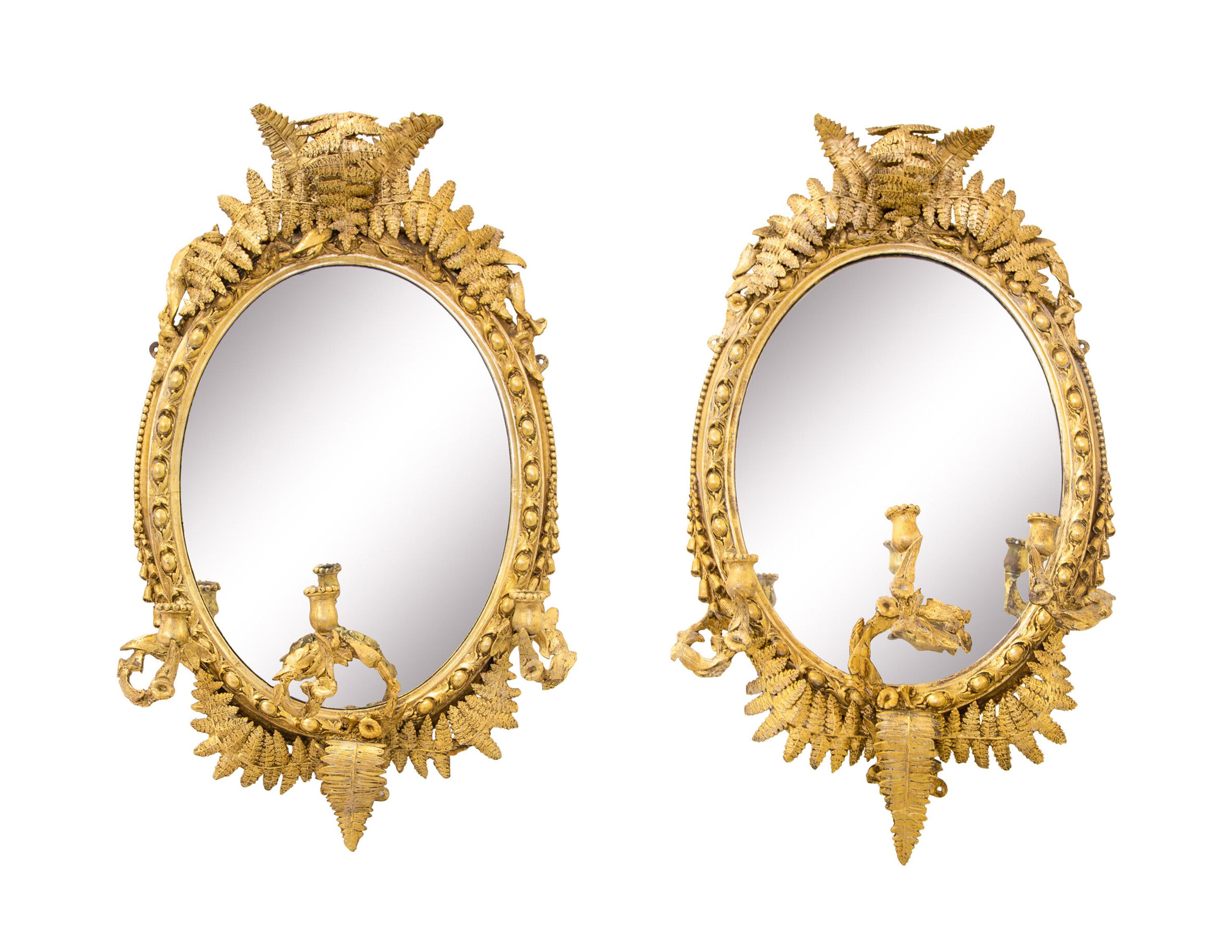 A Pair of Victorian Giltwood Girandole Mirrors