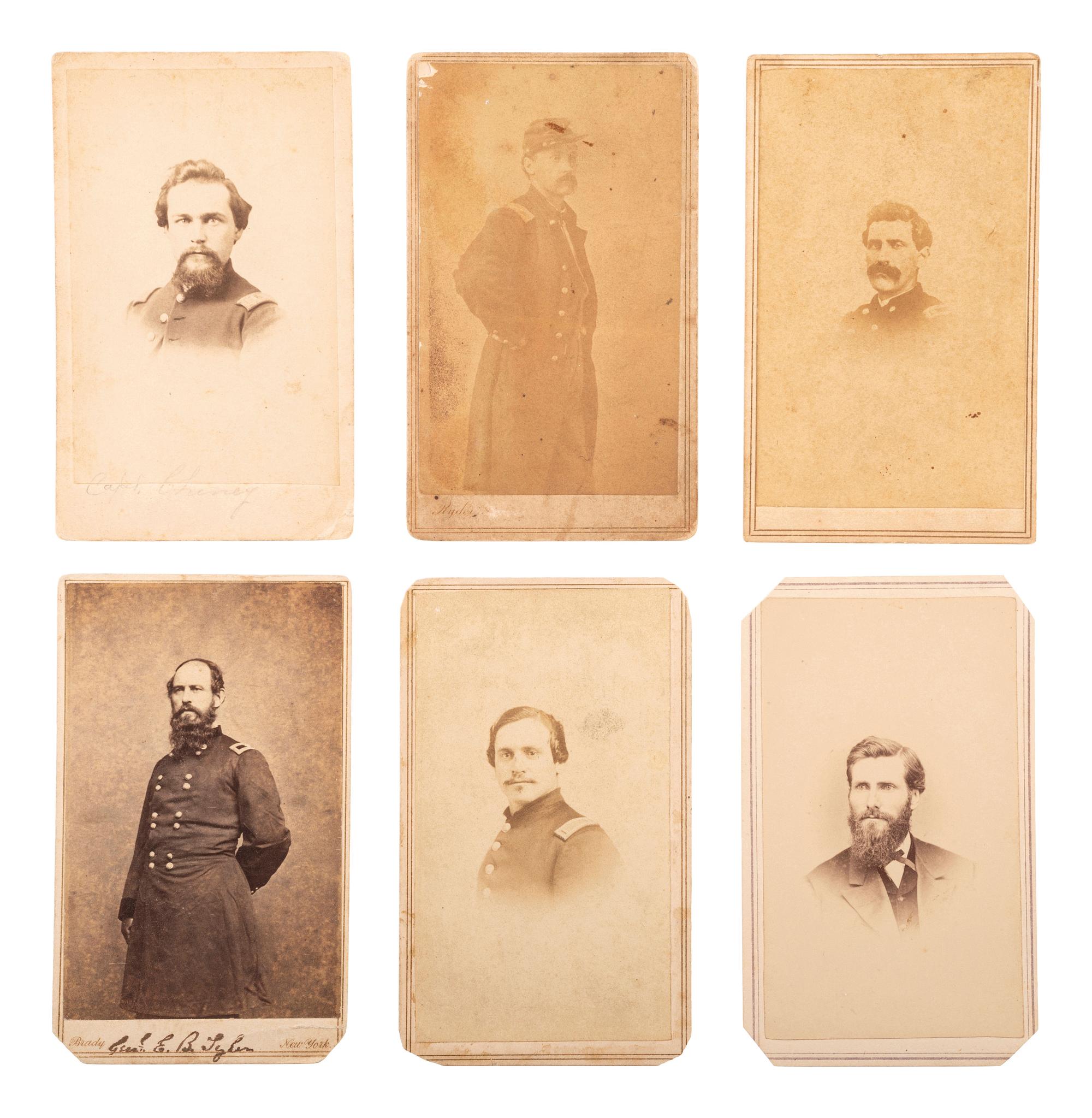 [CIVIL WAR]. A group of 26 CDVs, including portraits featuring soldiers from the 7th Ohio Volunteer Infantry Regiment.