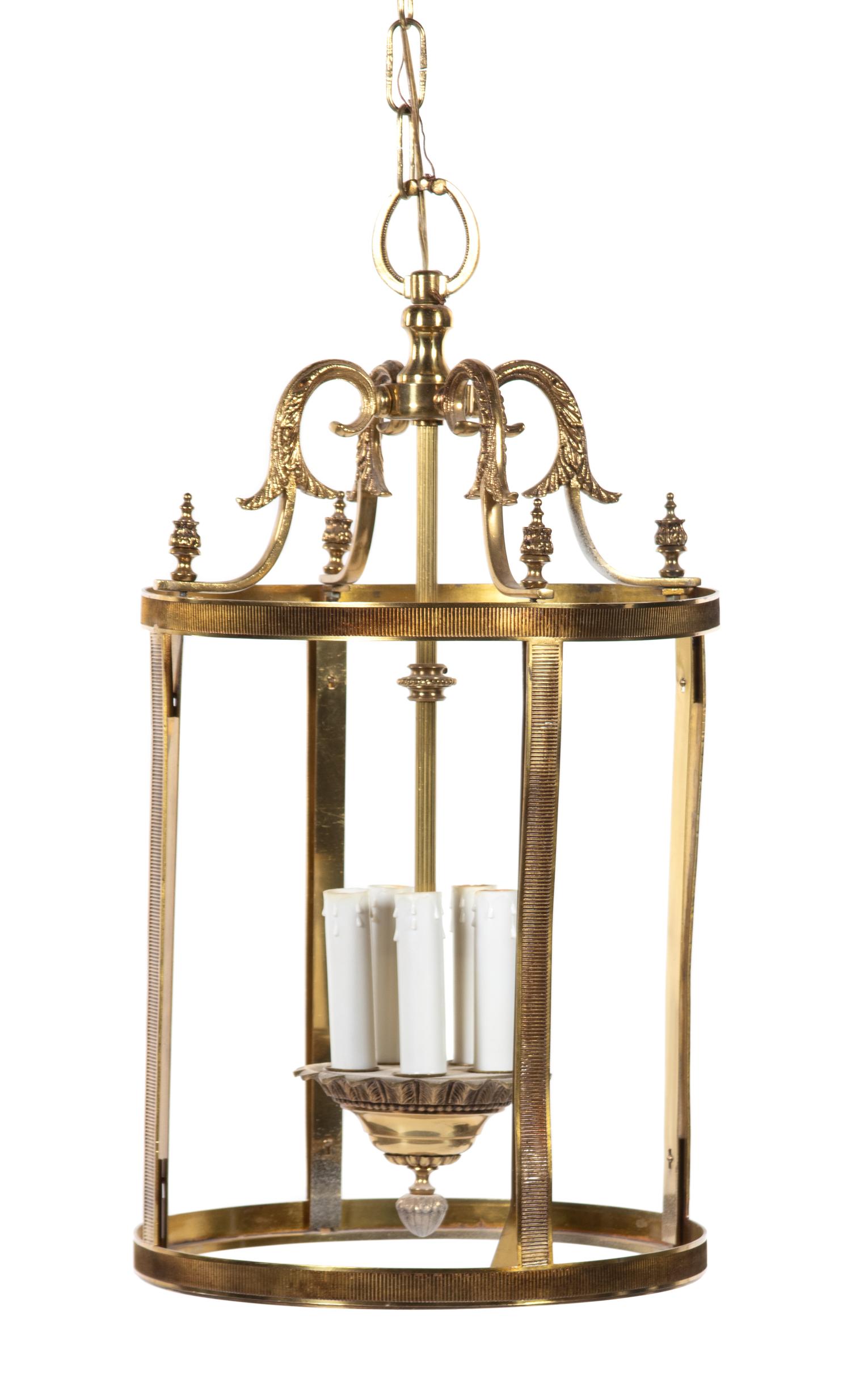A George III Style Brass Hall Lantern