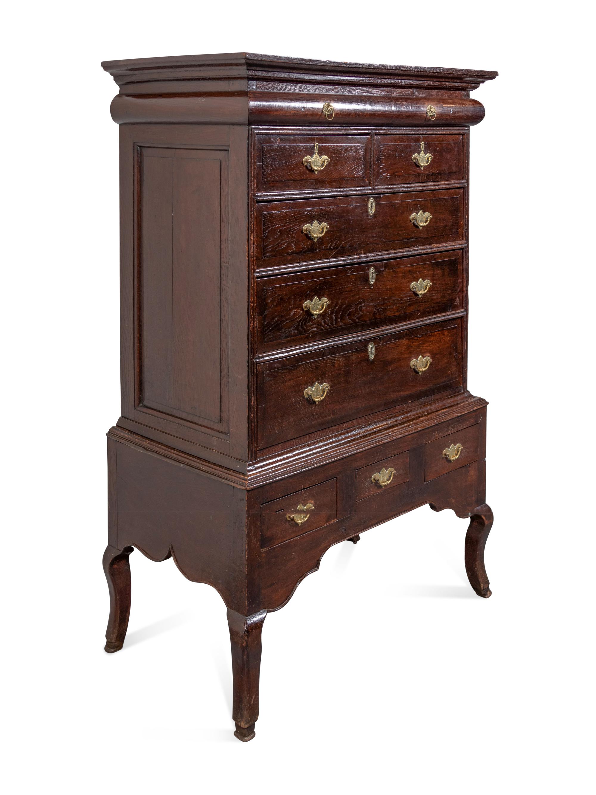 A George II Style Oak Chest on Stand
