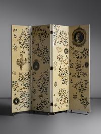 'Città di Carte' / 'Farfalle' Folding Screen, c. 1960 Fornasetti Milano, Italy