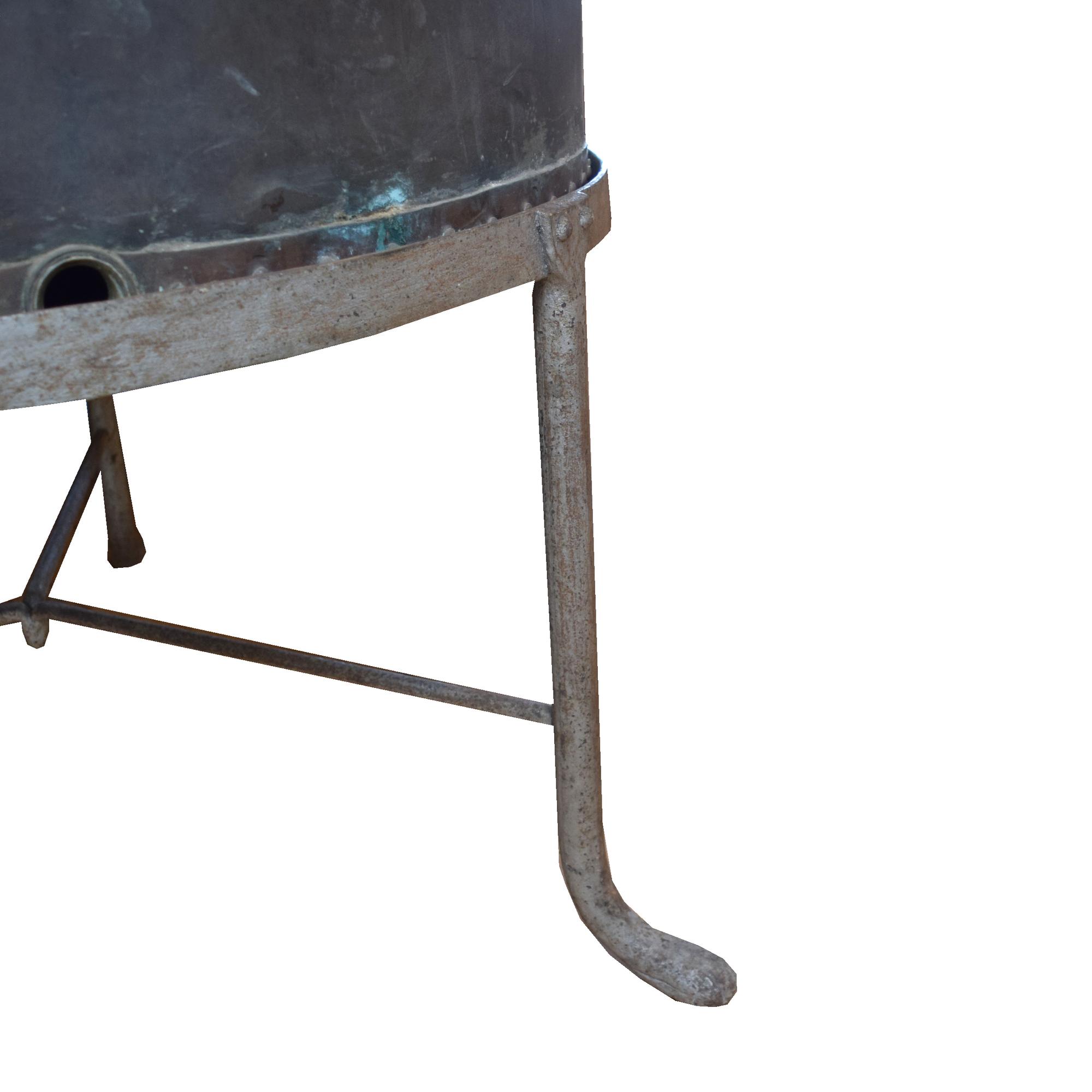 A Copper and Iron Vessel, Lisotto Grappa Distillery 39" W x 39" D x 78.5" H — Italy, 20th Century