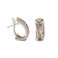RAINBOW SAPPHIRE AND DIAMOND EARRINGS