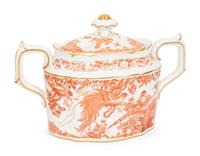 A Royal Crown Derby Red Aves Porcelain Dinner Service