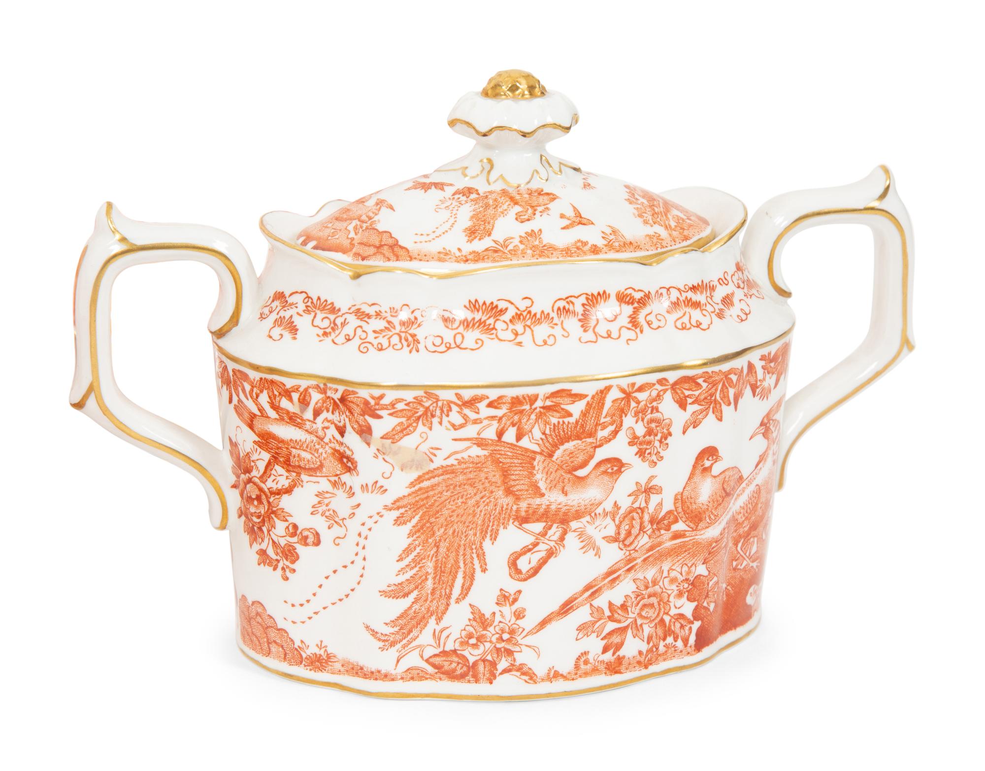 A Royal Crown Derby Red Aves Porcelain Dinner Service