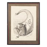 [Americana] Original Political Cartoon, ca. 1880
