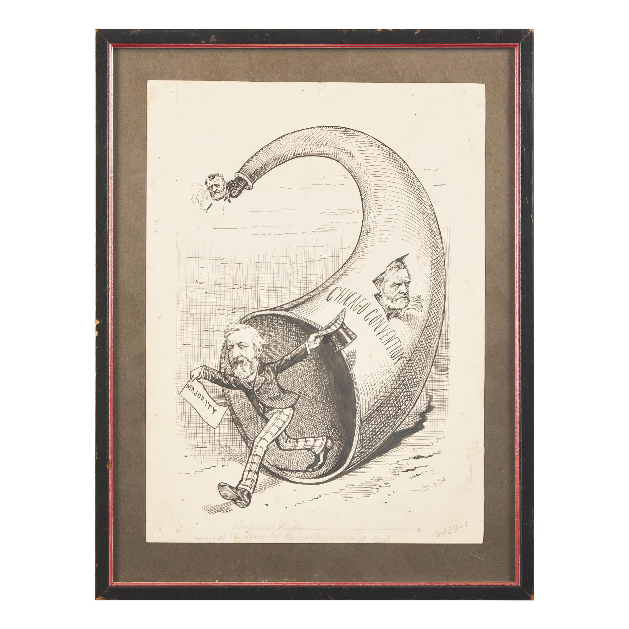 [Americana] Original Political Cartoon, ca. 1880