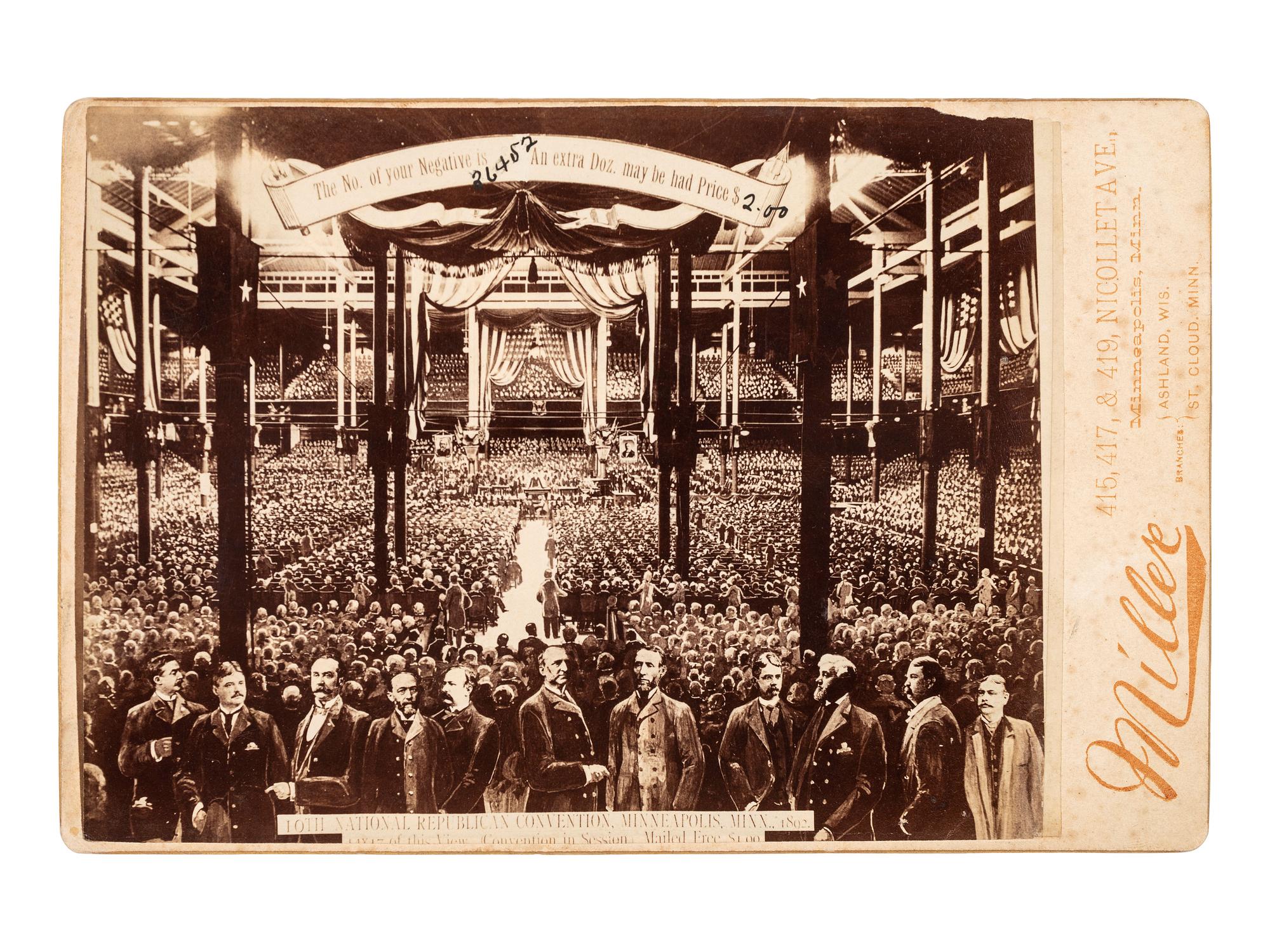 [HARRISON, Benjamin]. Albumen photographs of Benjamin Harrison parades and processionals.