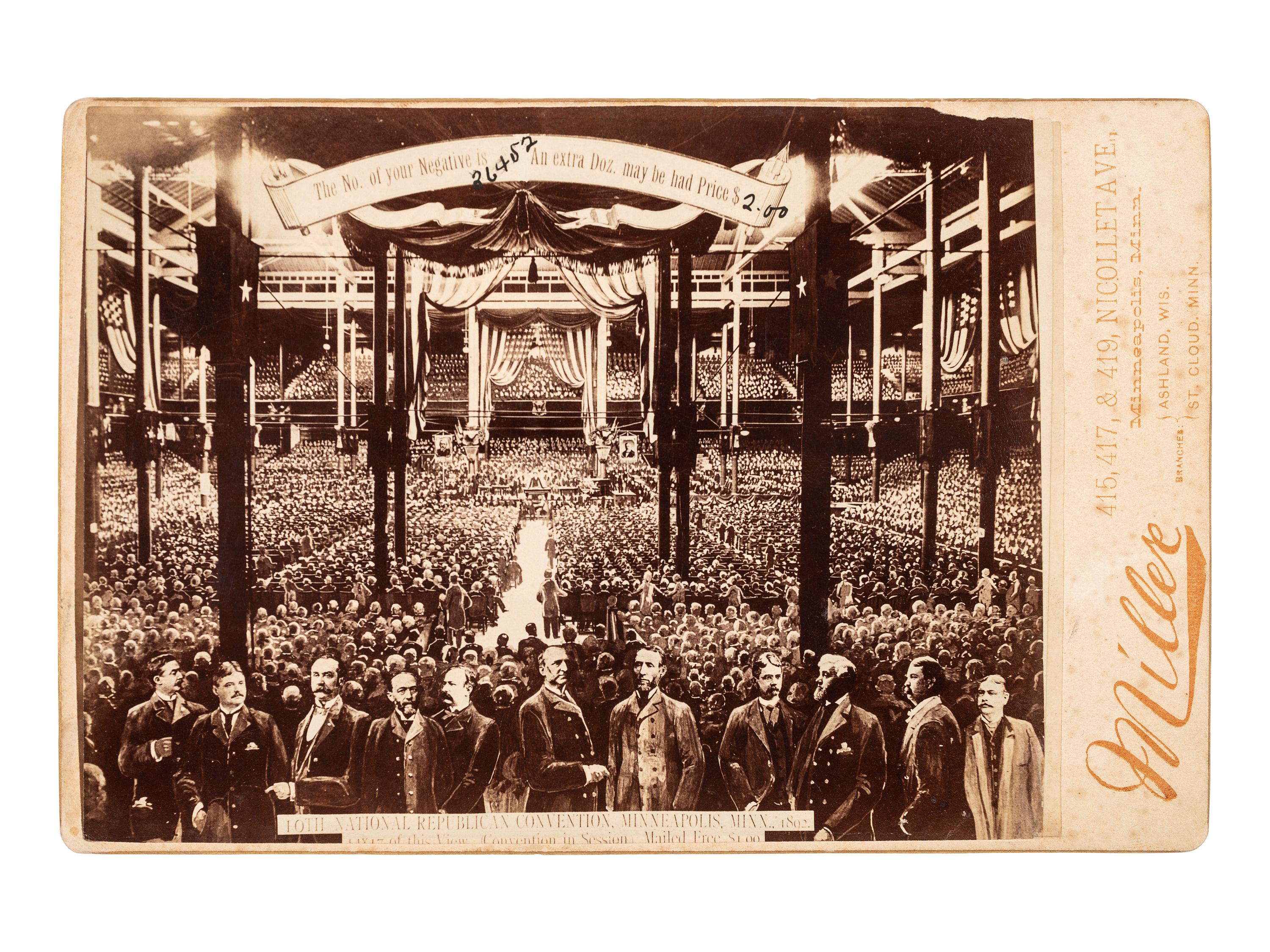 [HARRISON, Benjamin]. Albumen photographs of Benjamin Harrison parades and processionals.