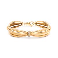 MOVADO, YELLOW GOLD AND DIAMOND BRACELET