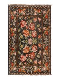 A Floral Flatweave Rug