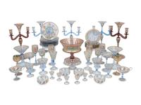 An Extensive Enameled Glass Table Service