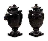 A Pair of Continental Marble Urns