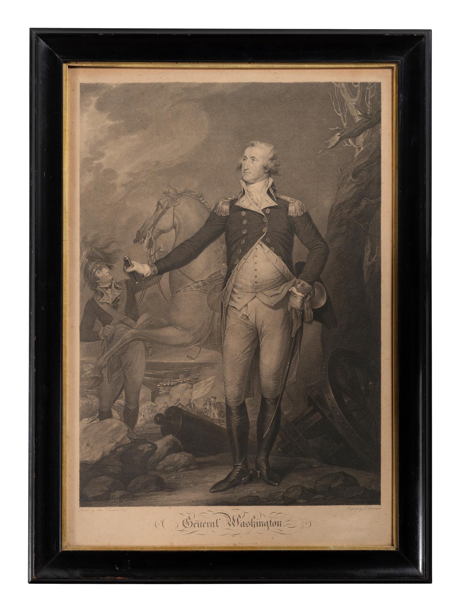 [WASHINGTON, George (1732-1799).] CHEESMAN, T., engraver. after John TRUMBULL, artist. A.C. de POGGI, publisher. General Washington.