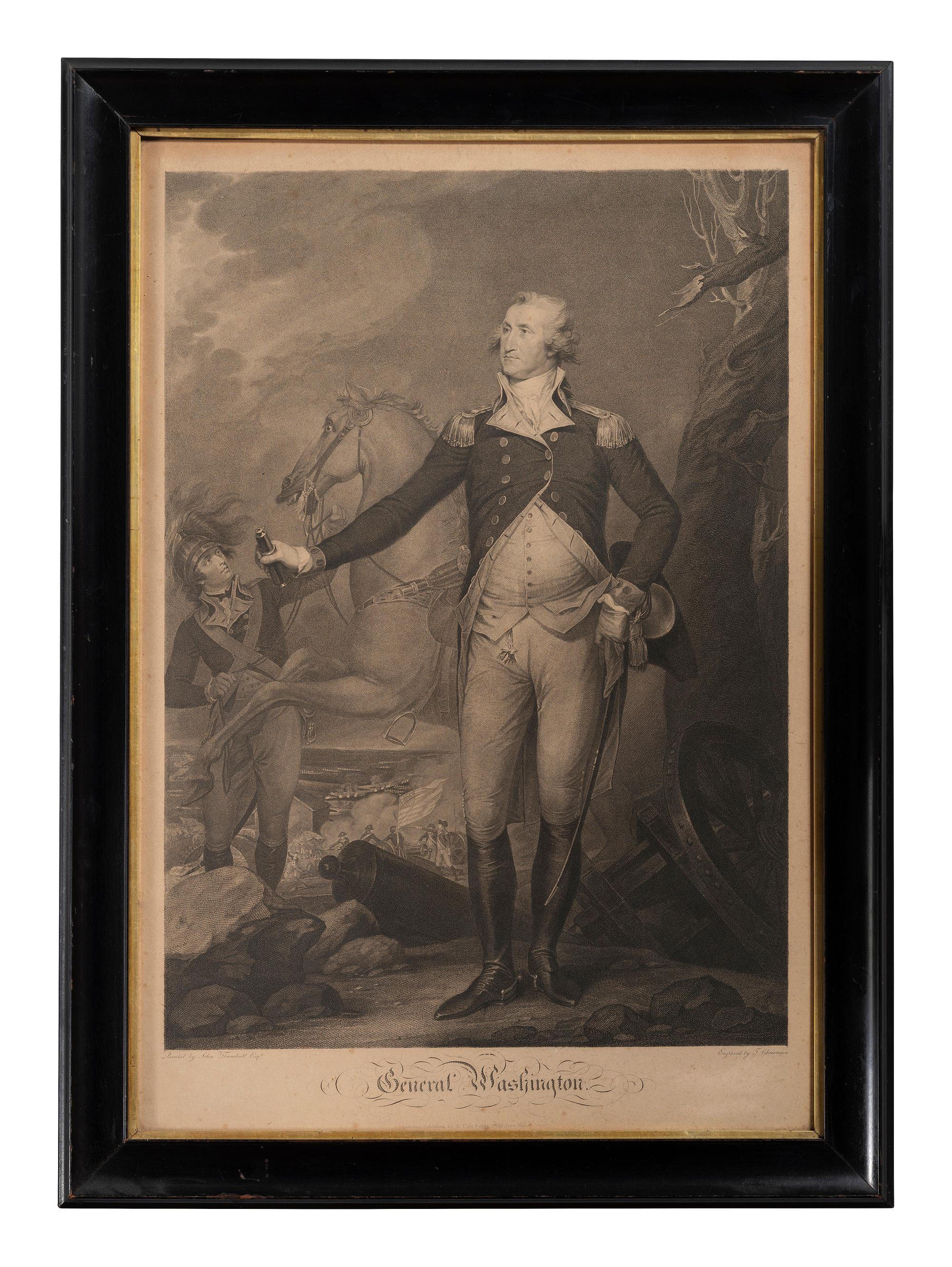 [WASHINGTON, George (1732-1799).] CHEESMAN, T., engraver. after John TRUMBULL, artist. A.C. de POGGI, publisher. General Washington.