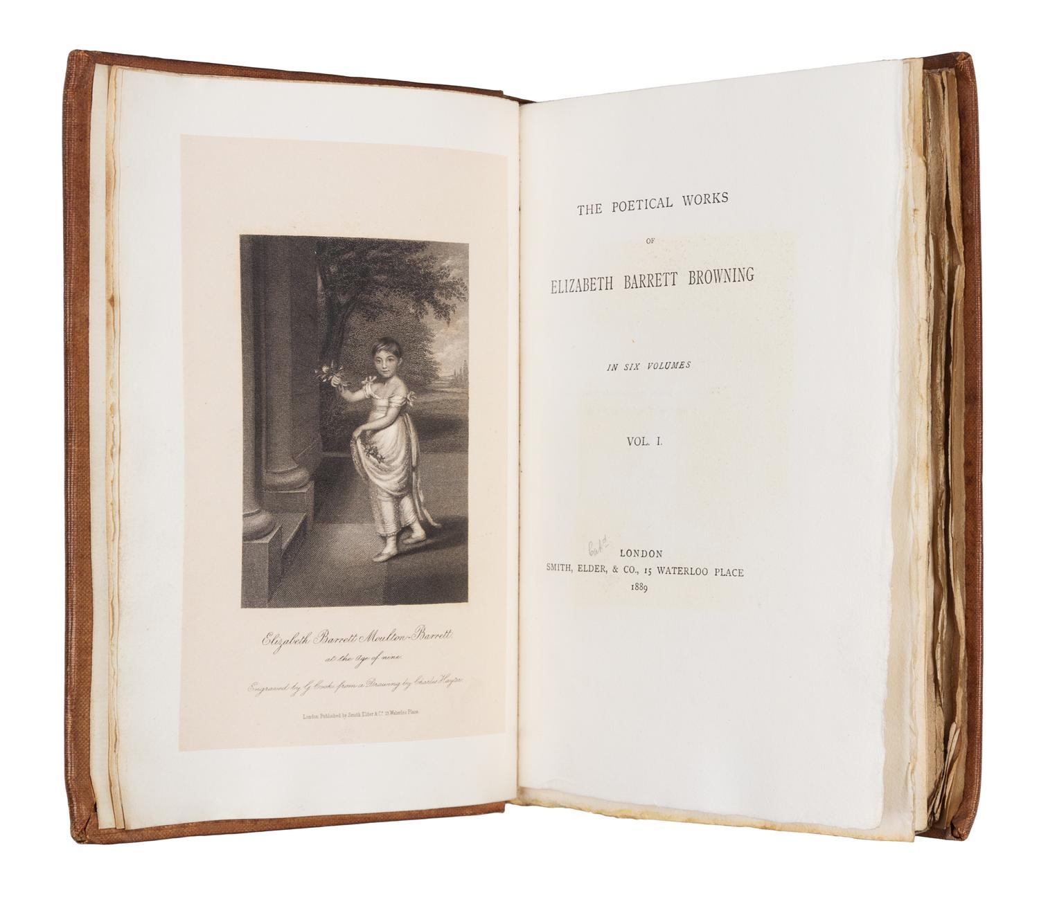 BROWNING, Elizabeth Barrett (1806-1861). Poetical Works. London: Smith, Elder, & Co., 1889.