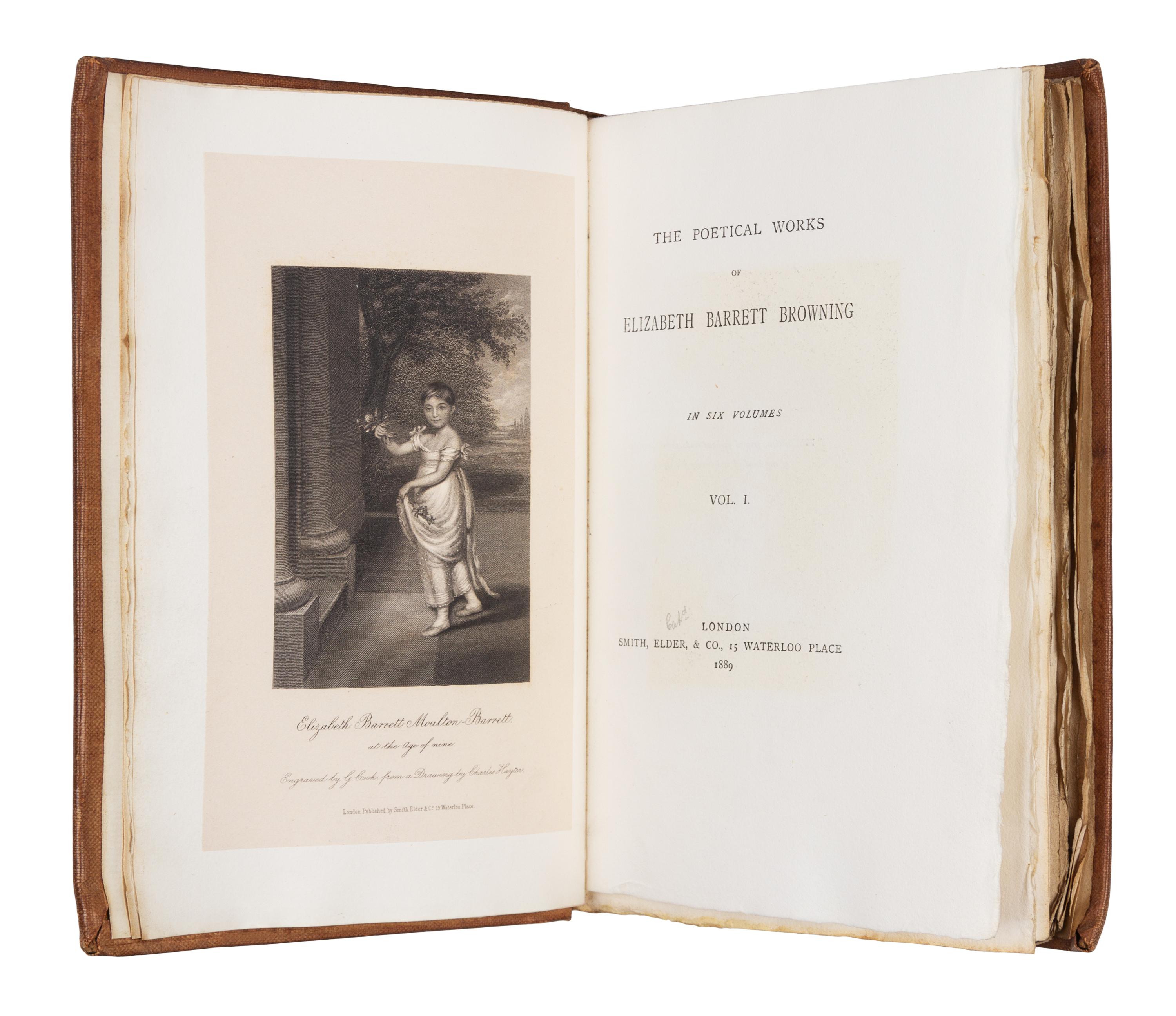 BROWNING, Elizabeth Barrett (1806-1861). Poetical Works. London: Smith, Elder, & Co., 1889.