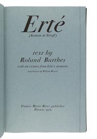 [ERTÉ (1892-1990)]. BARTHES, Roland. Erté. Parma, Italy: Franco Maria Ricci, 1972.