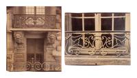 A pair of photographs ( Balcon, Louvre; Ancien Monastère des Bénédictins anglais, 269 rue Saint-Jacques )