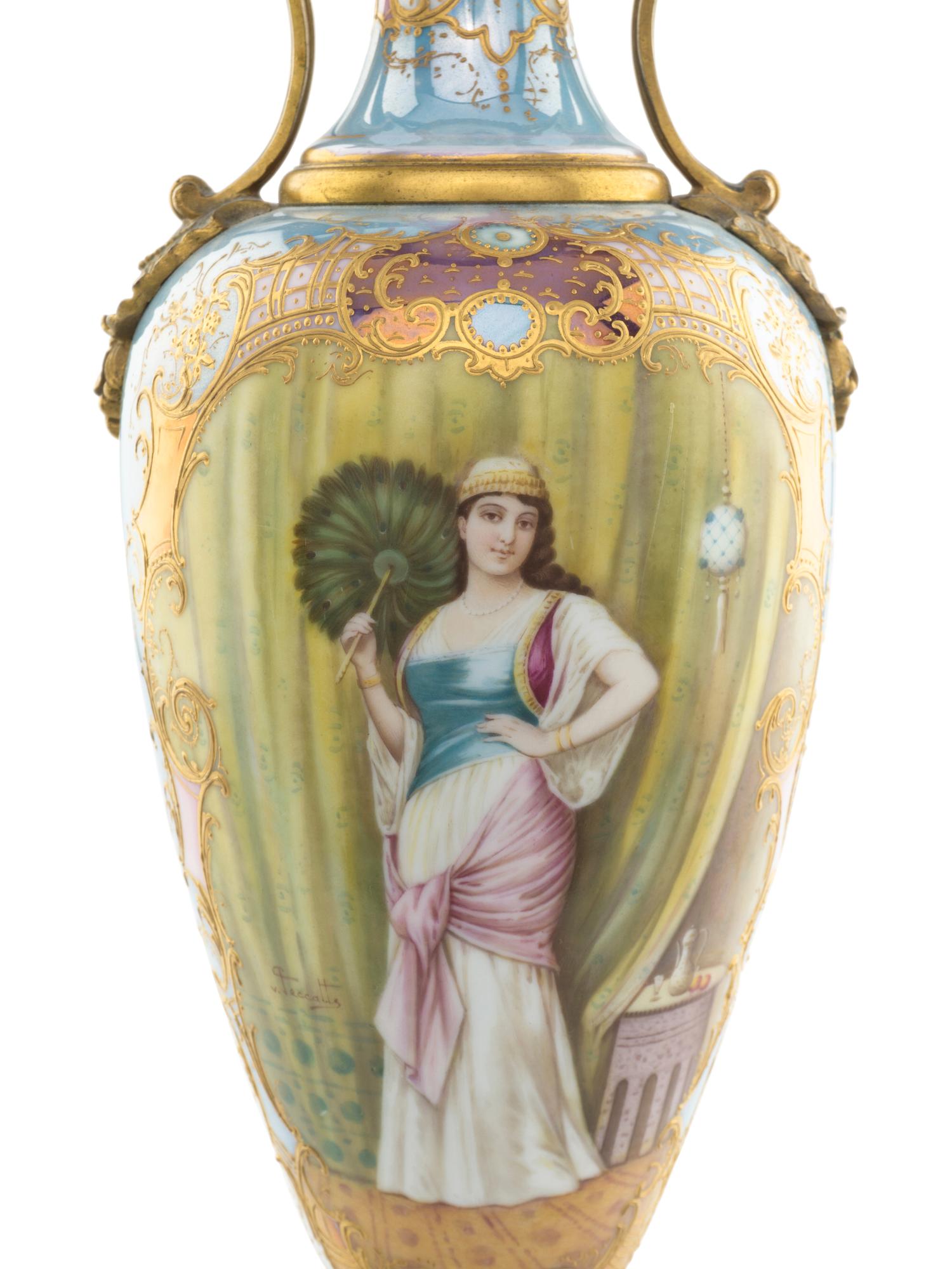 A Sèvres Porcelain Urn Mounted as a Lamp
